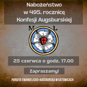 Nabożeństwo w 495. pamiątkę konfesji augsburskiej