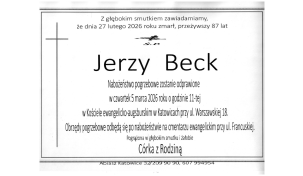 Zmarł śp. Jerzy Beck