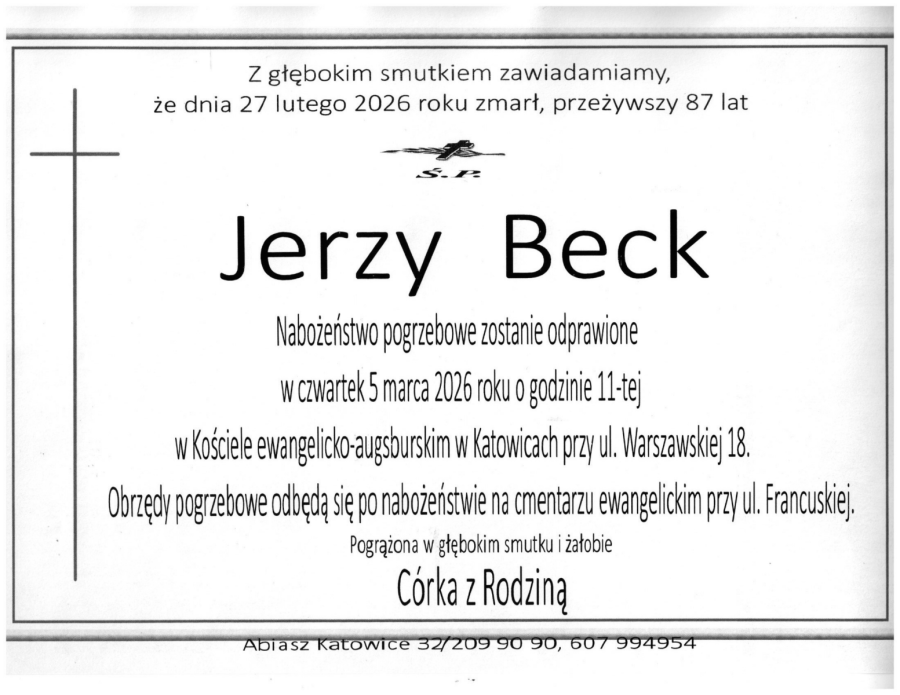Zmarł śp. Jerzy Beck